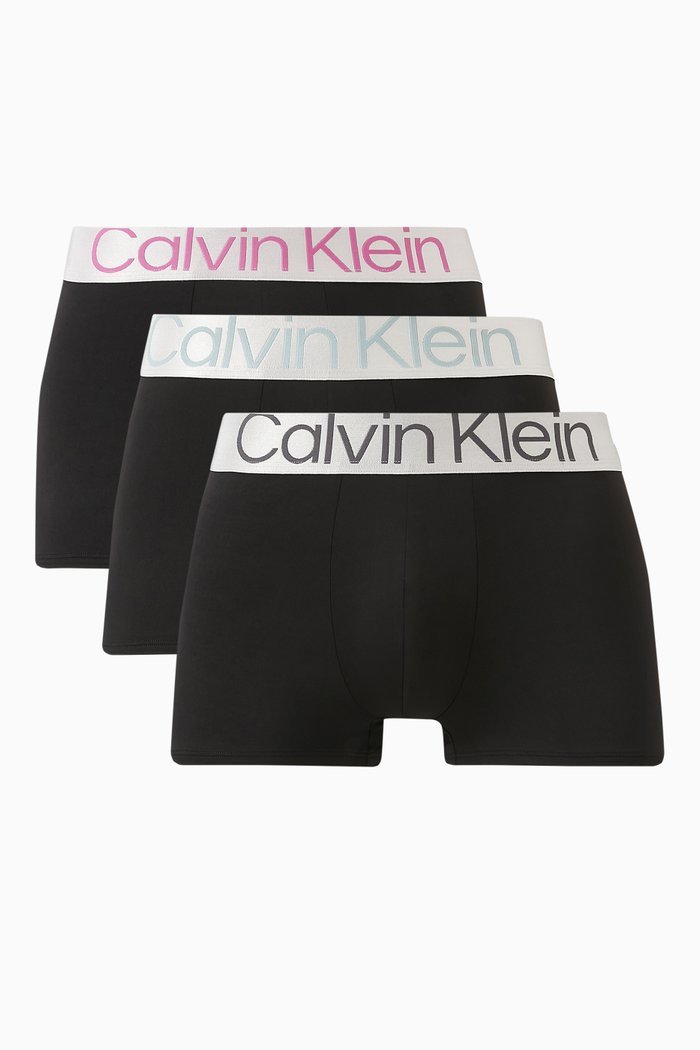 

Low-rise Metallic Trunks in Recycled Fabric, Set of 3, Black