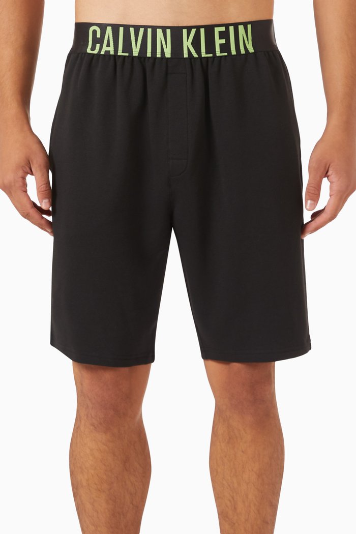 

Logo Sleep Shorts in Cotton-blend Knit, Black