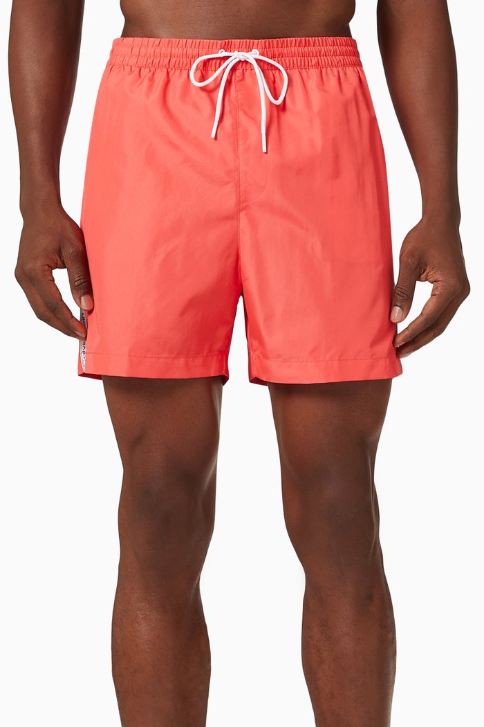 

Logo Tape Swim Shorts in Recycled Fabric, Pink