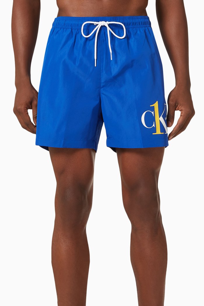

Logo Swim Shorts in Recycled Fabric, Blue