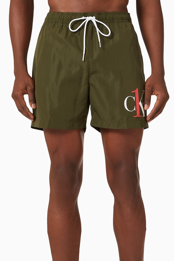 

Logo Swim Shorts in Recycled Fabric, Green