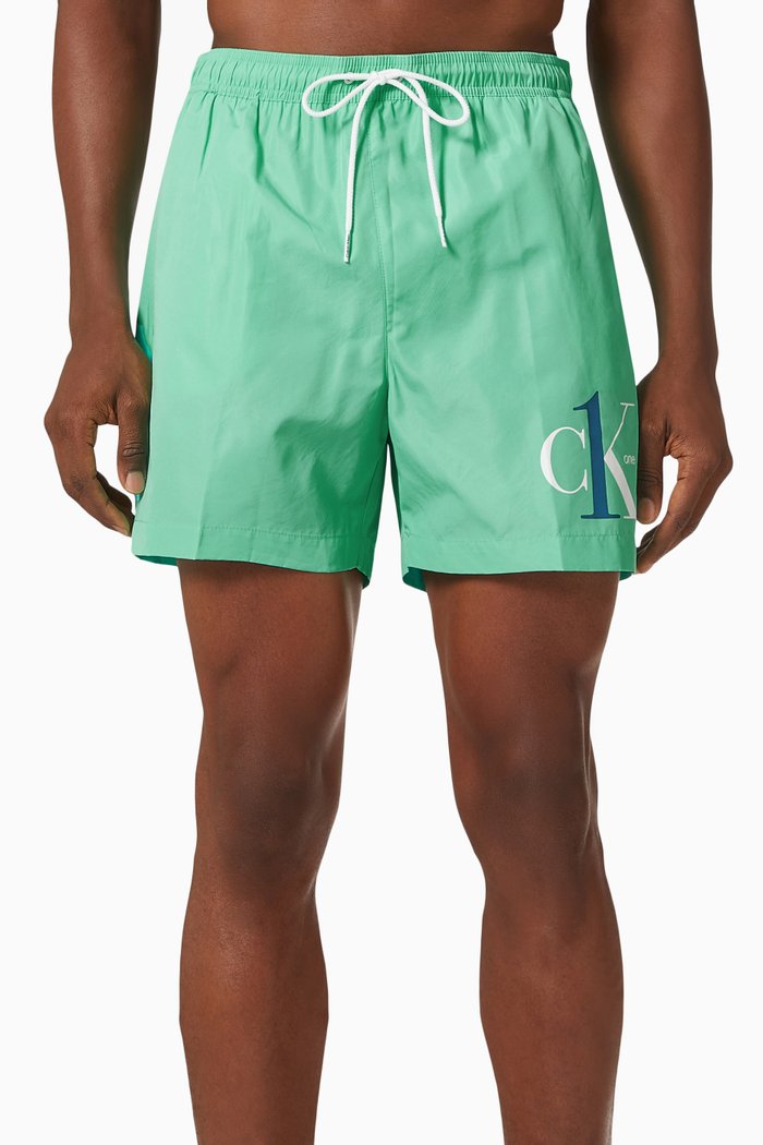 

Logo Swim Shorts in Recycled Fabric, Grey