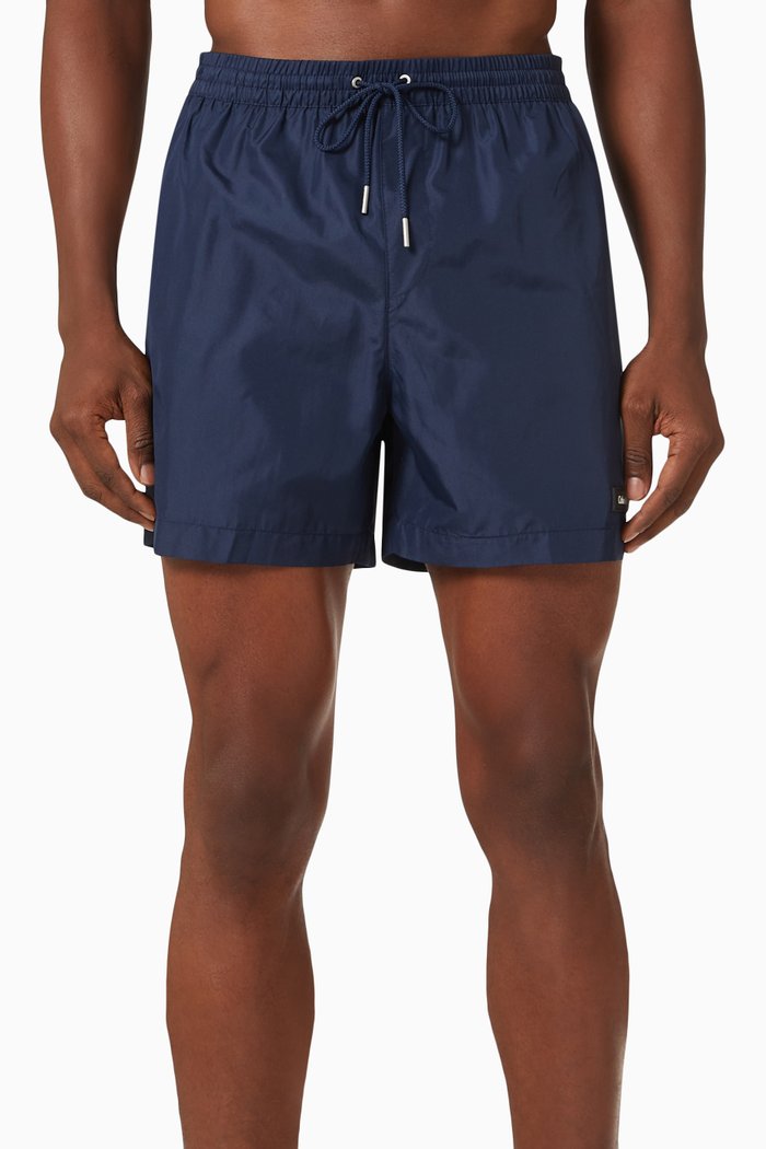 

Logo Patch Swim Shorts in Recycled Fabric, Blue