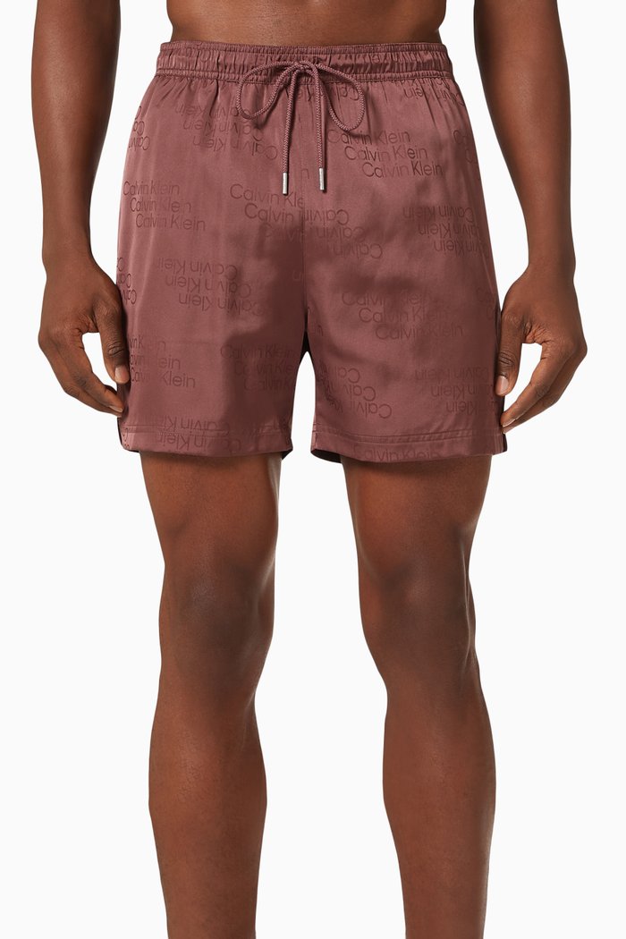 

Tonal Logo Swim Shorts in Recycled Fabric, Purple