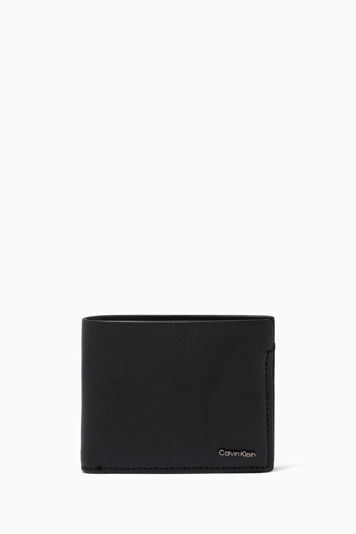 

Logo Billfold Wallet in Vegan Leather, Black