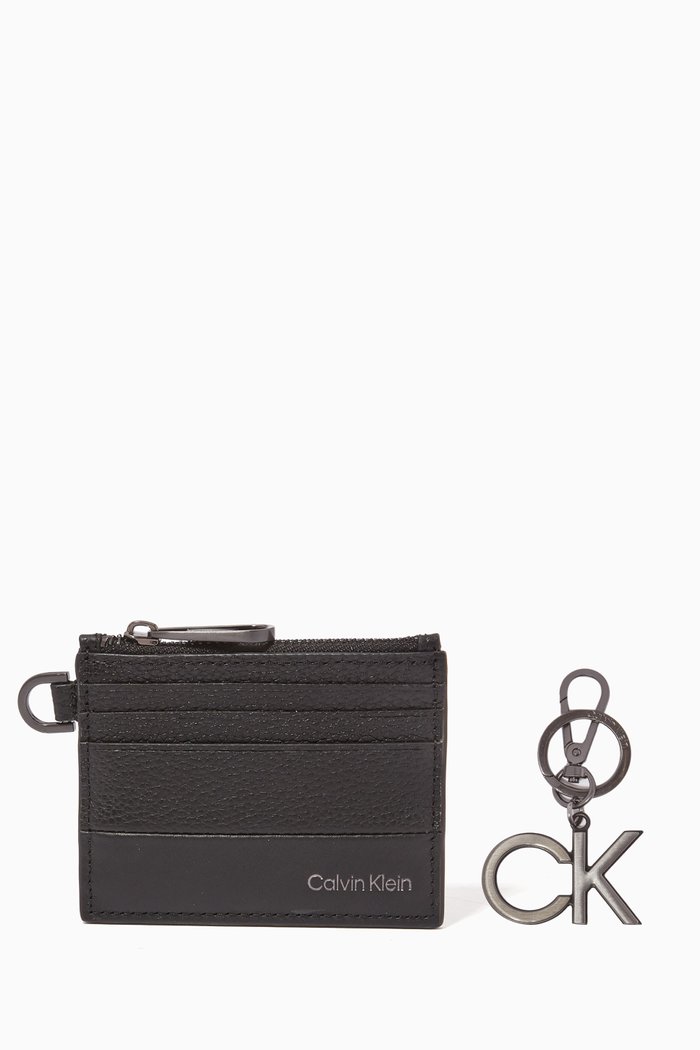 

Card Holder & Keychain in Recycled Polyester and PU, Black