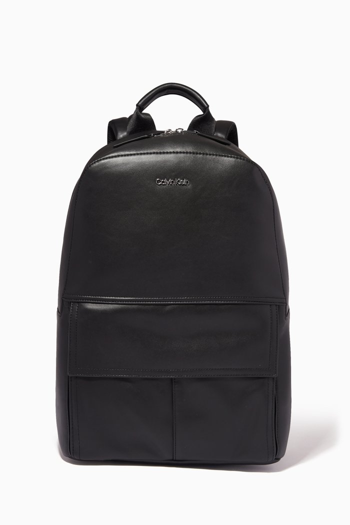 

Backpack in Recycled Faux Leather, Black