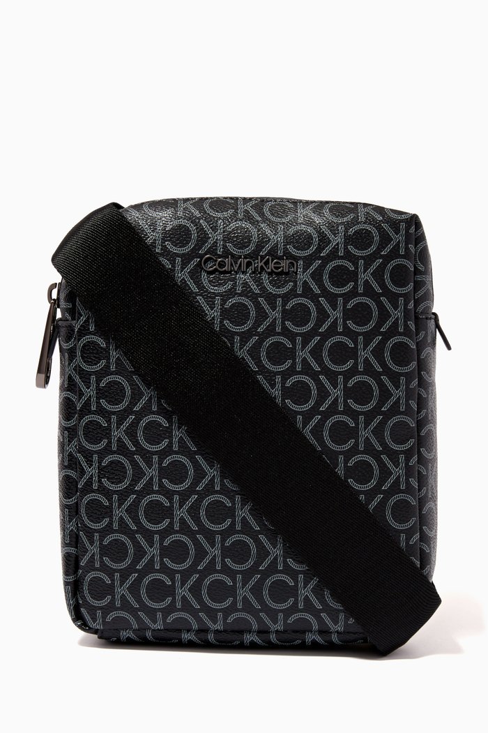 

CK Must Mono Crossbody Bag in Recycled PU, Black