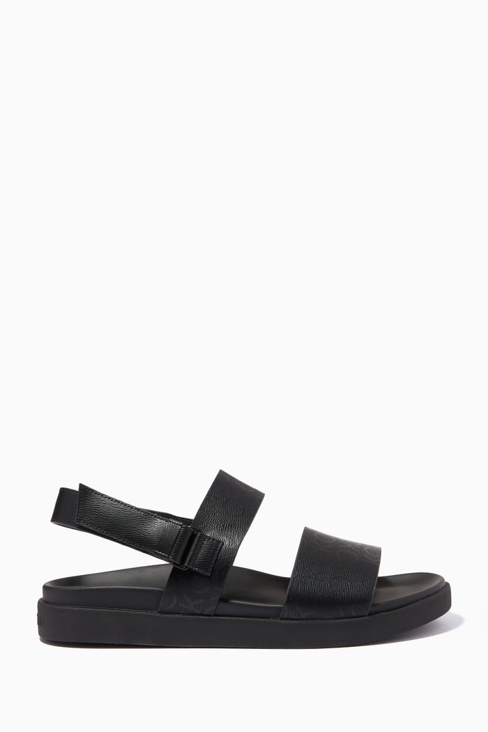 

Logo Sandals in Recycled Leather, Black