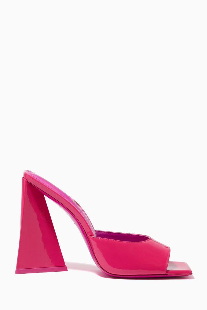 

Devon Slip-on Mule Heels in Patent Leather, Pink