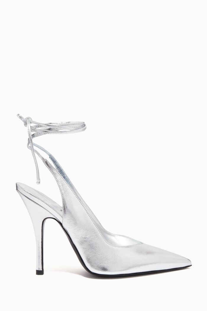 

Venus Slingback 105 Pumps in Metallic Leather, Silver