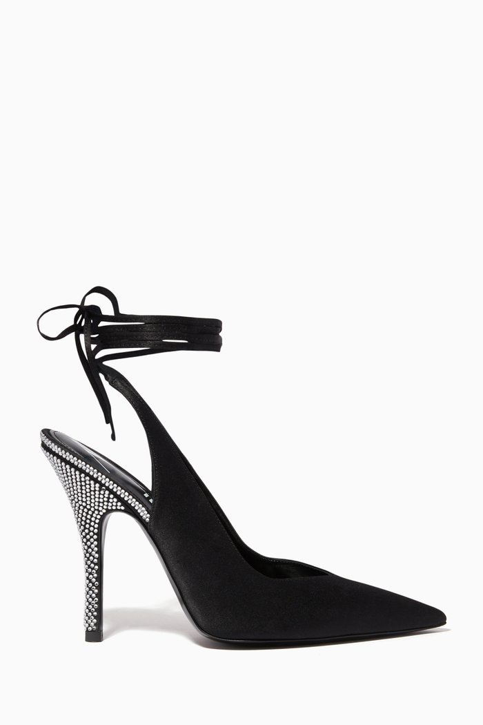 

Venus Slingback 105 Heels in Satin, Black
