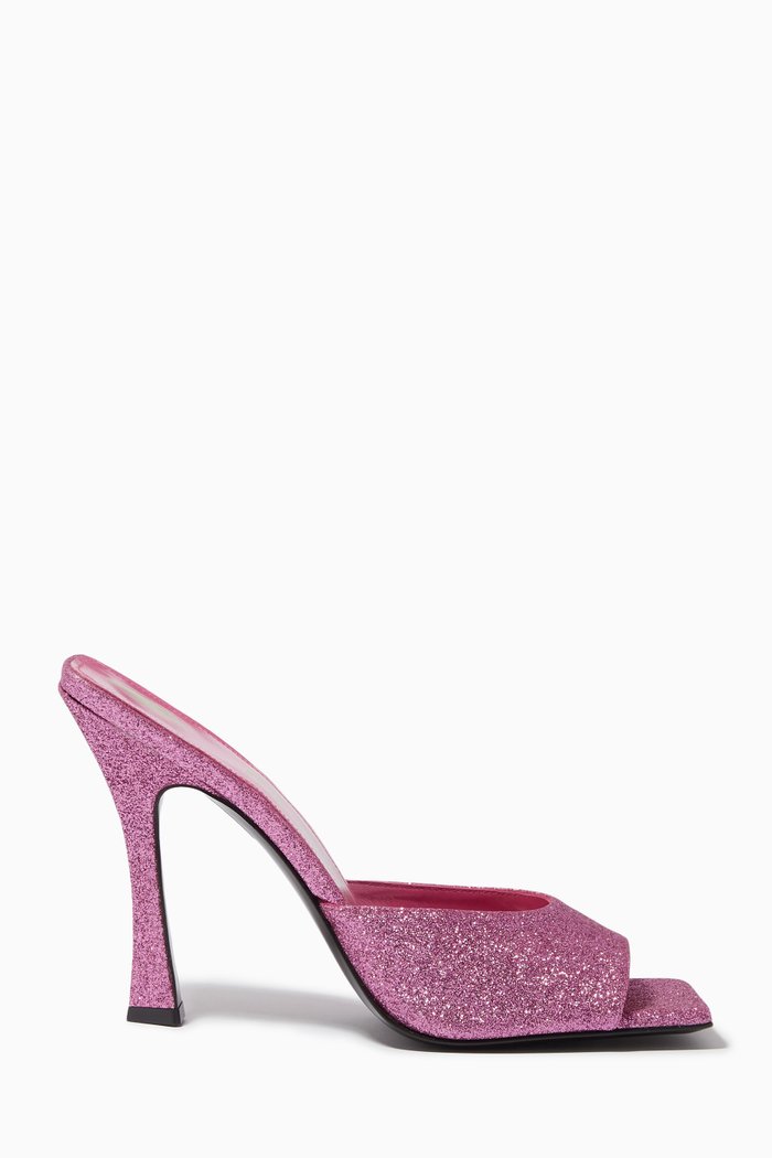 

Anais 105 Mule Heels in Glitter Textile, Pink
