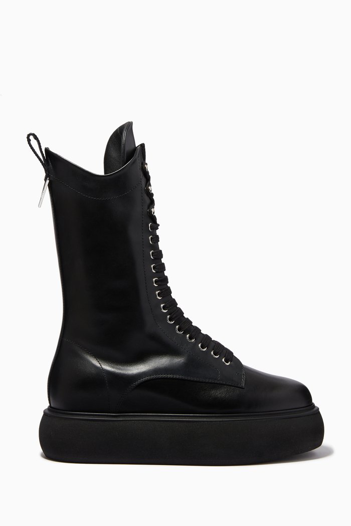 Selene Boots in Calf Leather, Black