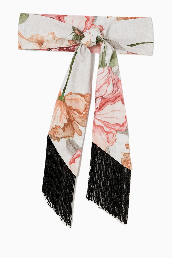 

Beaded Belt in Linen, Multicolour