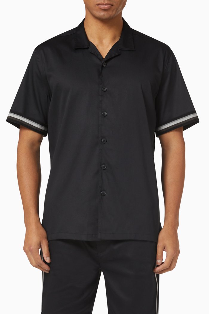 Monaco Shirt in Twill, Black