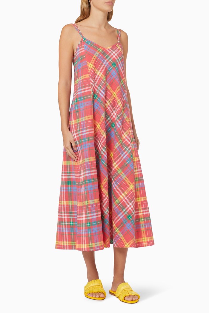 

Madras Check Maxi Dress, Multicolour
