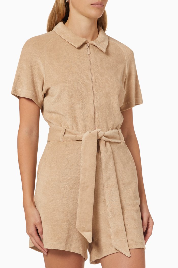

Elemental Lounge Romper in Terry, Neutral