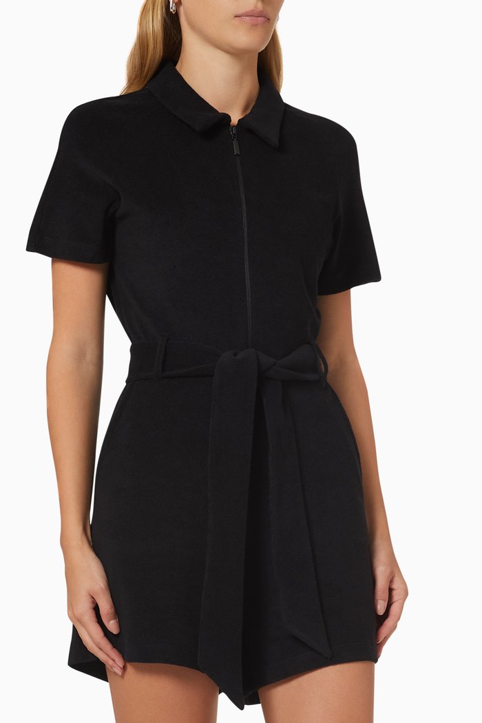 

Elemental Lounge Romper in Terry, Black