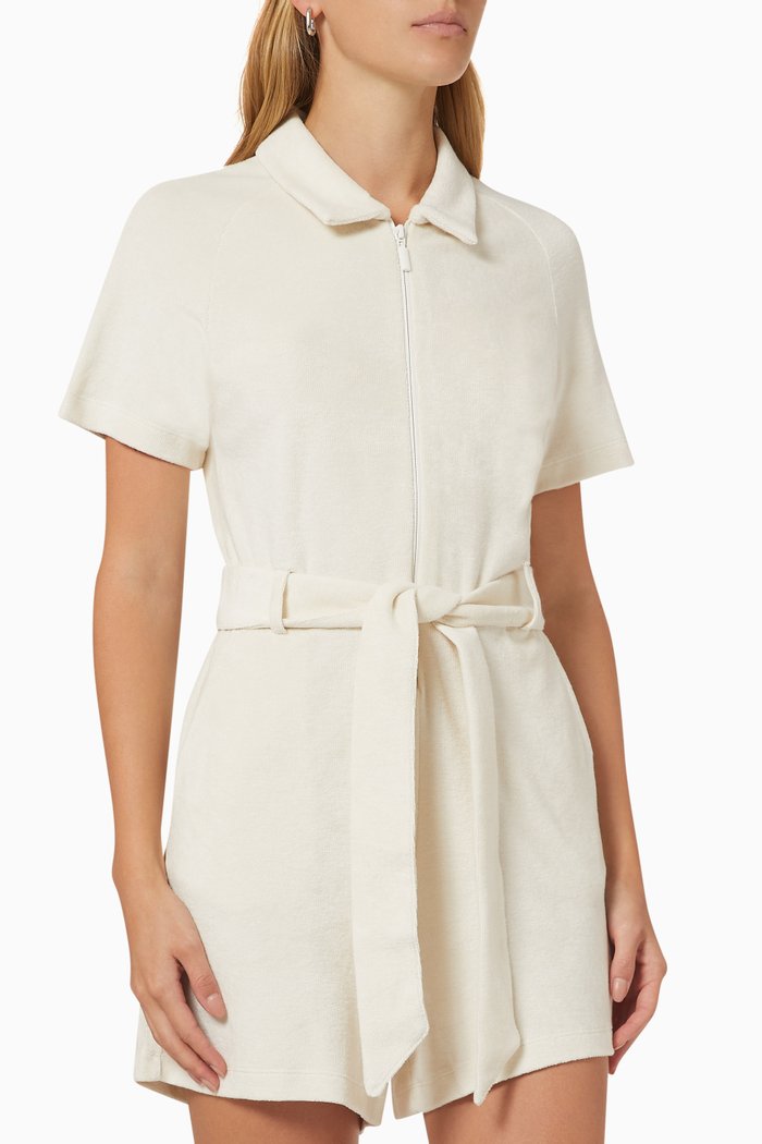 

Elemental Lounge Romper in Terry, Neutral