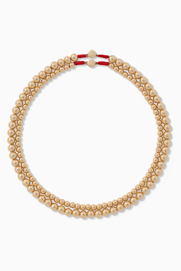 

Double Bubble Necklace in Metal, Set of 2, Gold