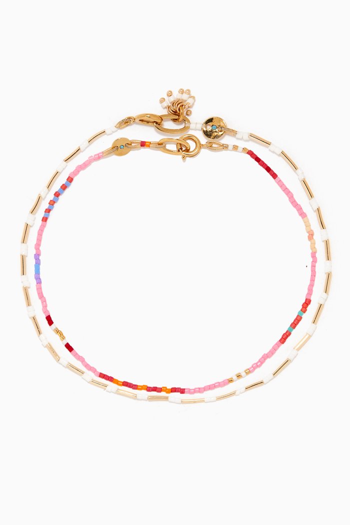 

Whisper You Love Me Anklet, Set of 2, Multicolour
