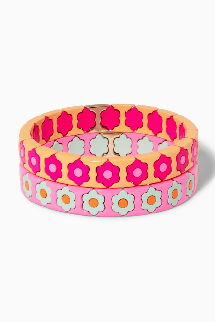 

Cosmos Crush Bracelet in Stretch Enamel, Set of 2, Multicolour