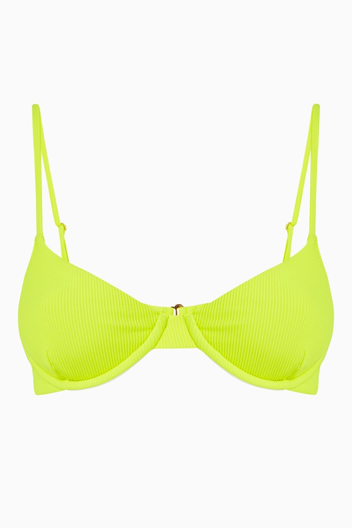 

Dainty Bikini Top in Micro Rib, Yellow