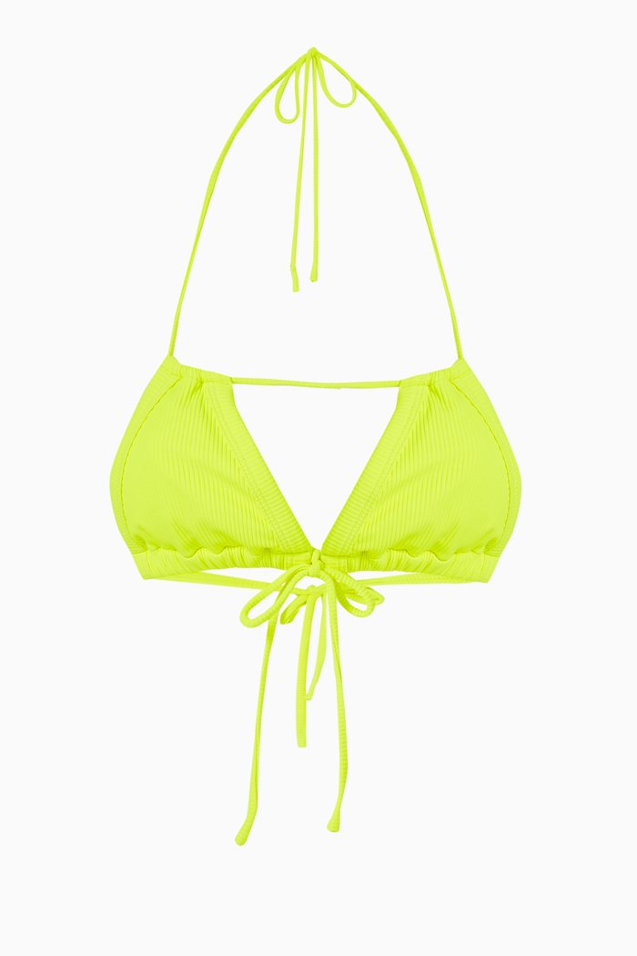 

Euro Bow Bikini Top in Micro Rib, Yellow