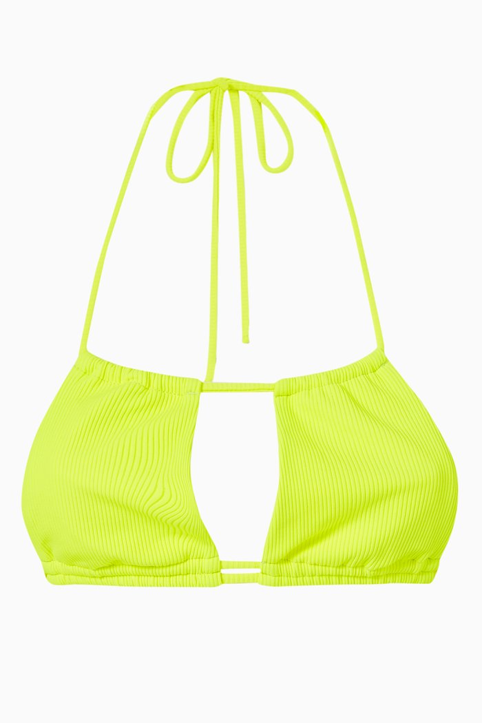 Brasil Bikini Top in Micro Rib, Yellow
