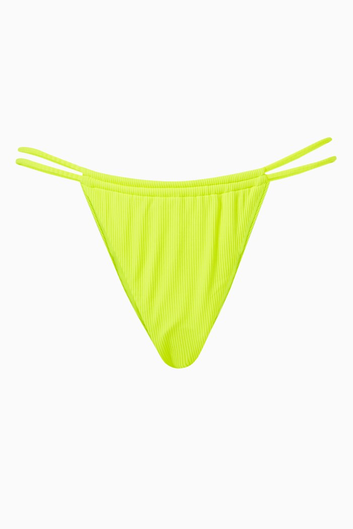 Brasil Bikini Bottoms in Micro Rib, Yellow