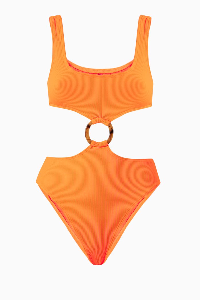 

Ky Swimsuit in Micro Rib, Orange