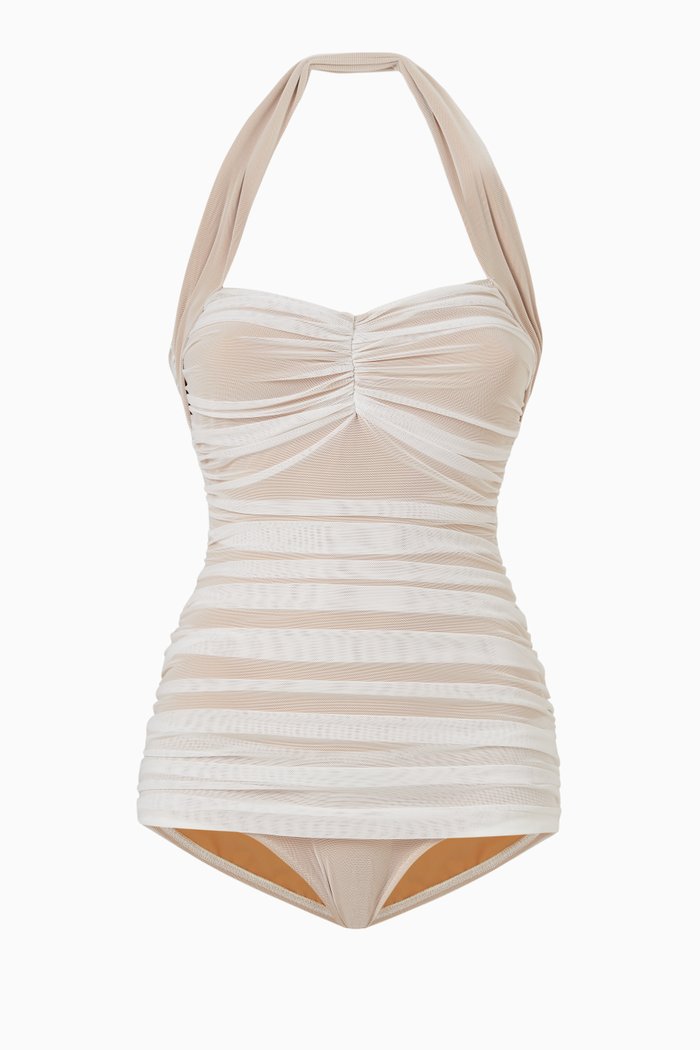 

Bill Mio One-piece Swimsuit in Mesh, White