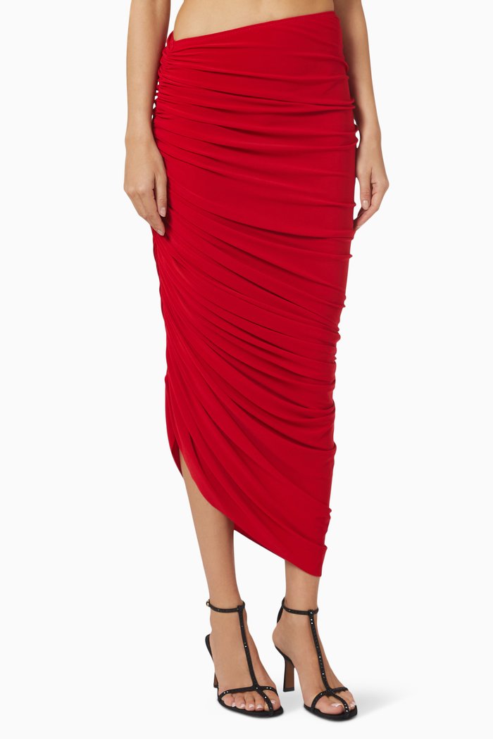 

Diana Long Skirt in Poly Lycra, Red
