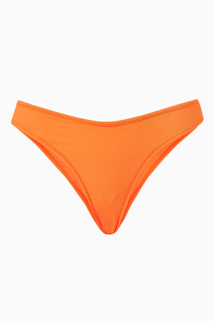 

Lulu Bikini Bottoms in Micro Rib, Orange