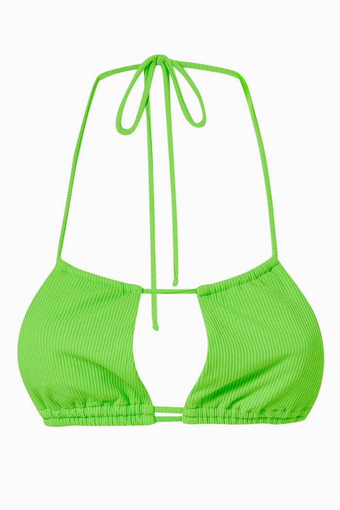 

Brasil Bikini Top in Micro Rib, Green
