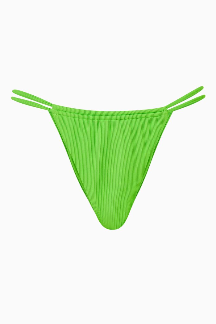 

Brasil Bikini Bottoms in Micro Rib, Green