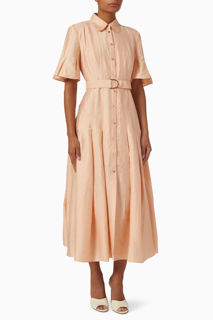 

Lockwood Dress in Linen, Orange