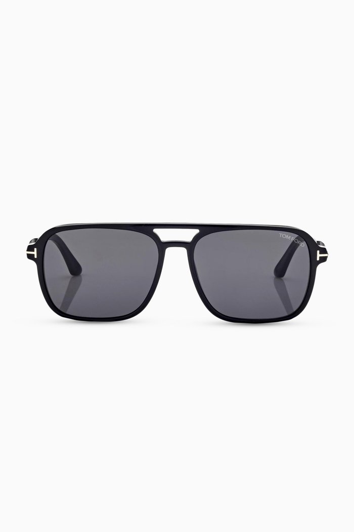 

Crosby Aviator Sunglasses in Acetate, Black