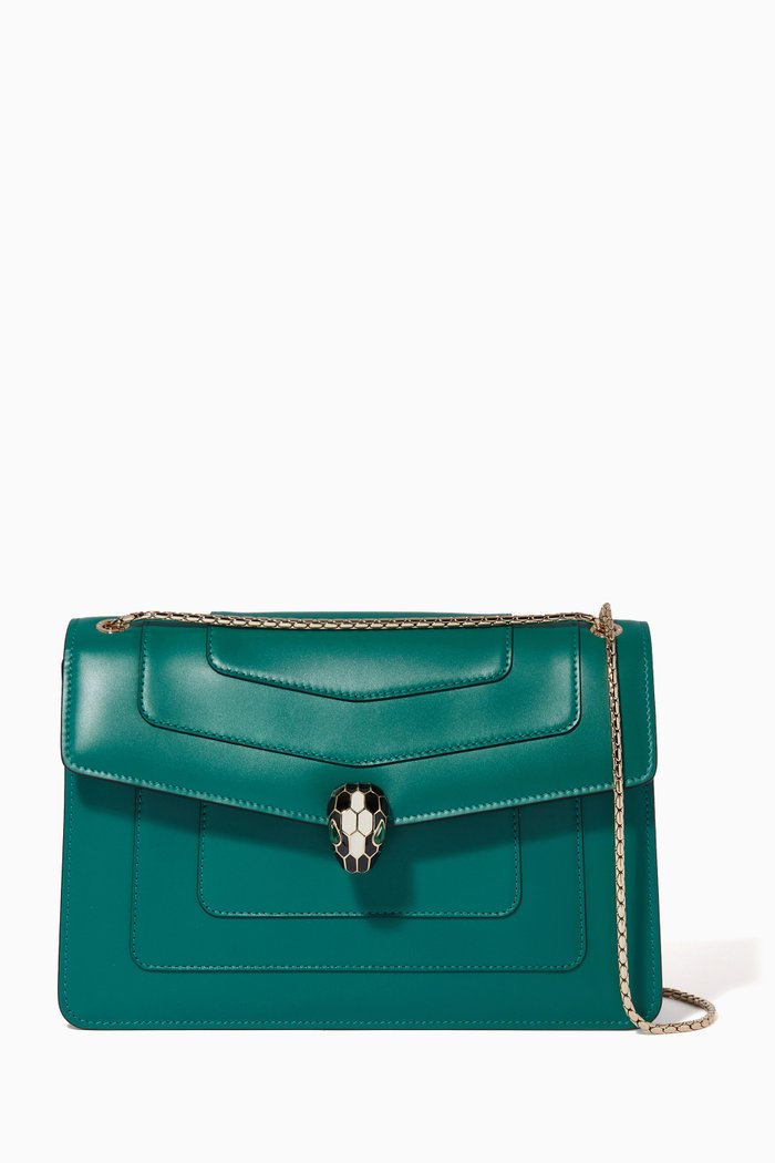 

Serpenti Forever Shoulder Bag in Leather, Green