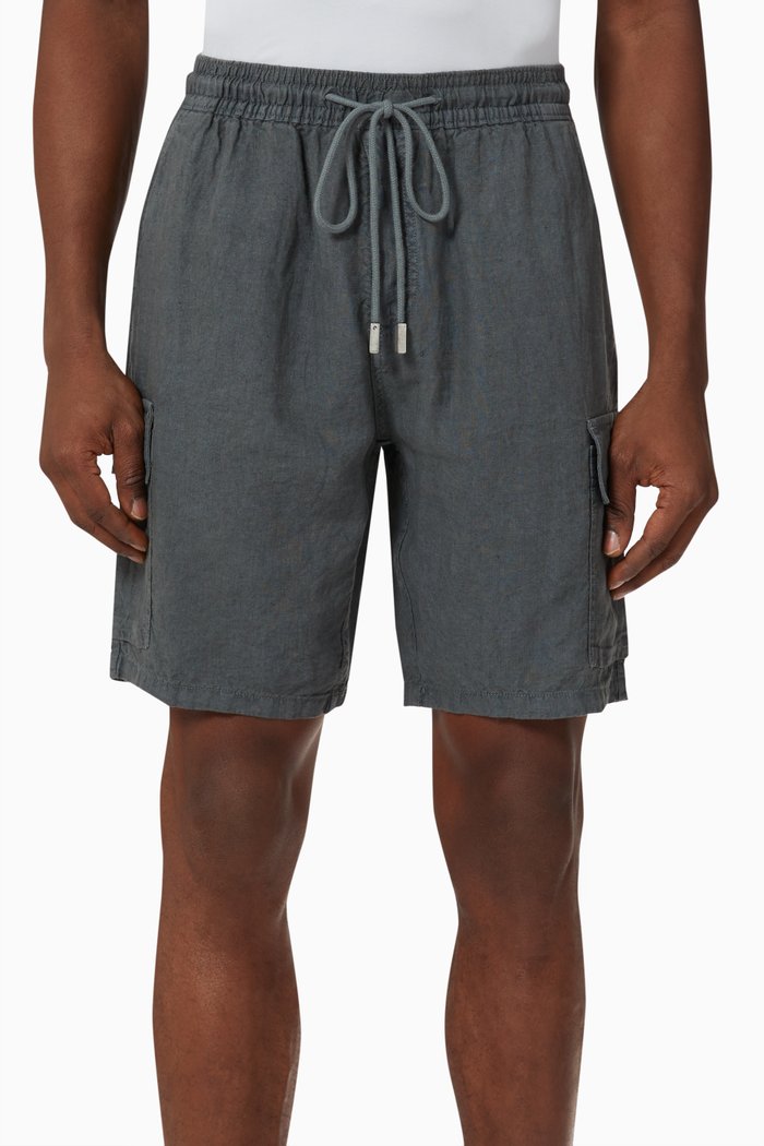 

Baie Dyed Bermuda Shorts in Linen, Green