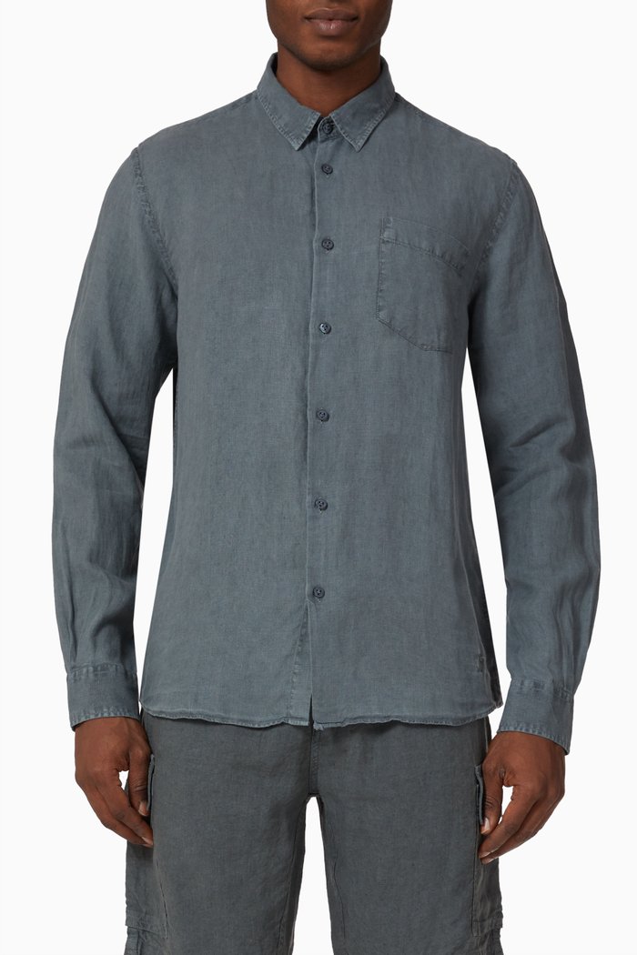 

Caroubis Bio-dyed Shirt in Linen, Green