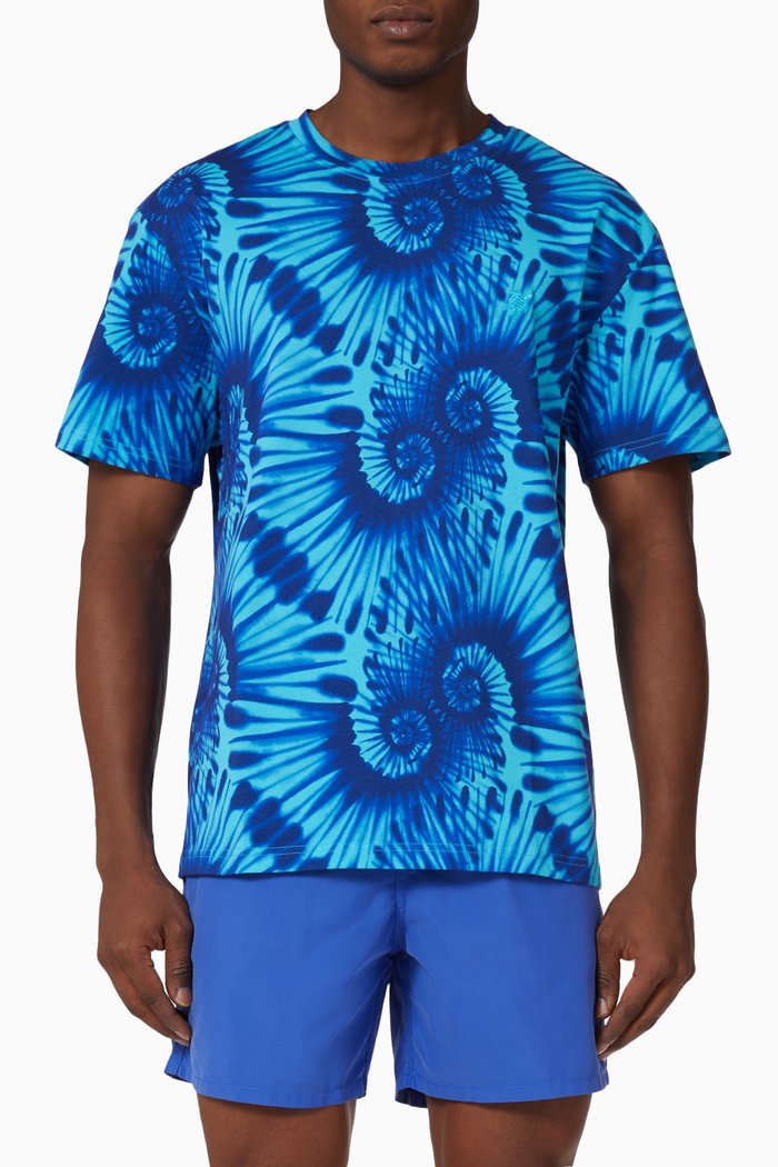 Tareck Tie-dye T-shirt in Cotton-jersey, Blue