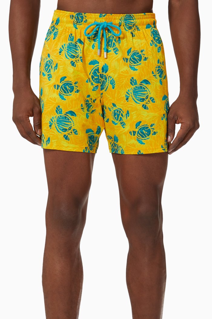 

Moorise Turtles Madrague Swim Shorts in Stretch-nylon, Yellow