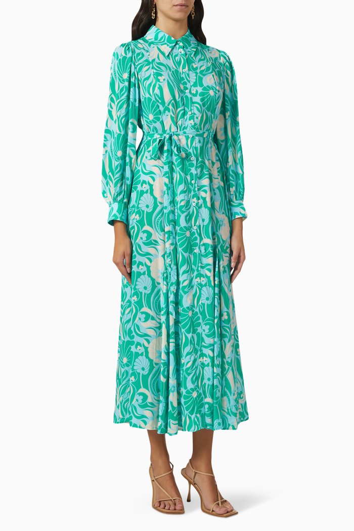 

Maddison Midi Dress in Viscose, Green