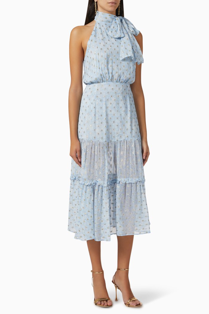 

Eleanor Midi Dress in Viscose, Blue
