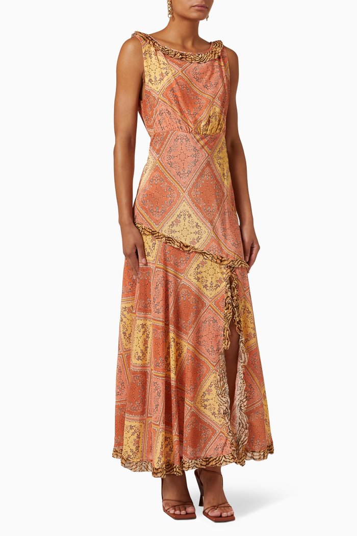 

Barrette Dress in Silk, Brown