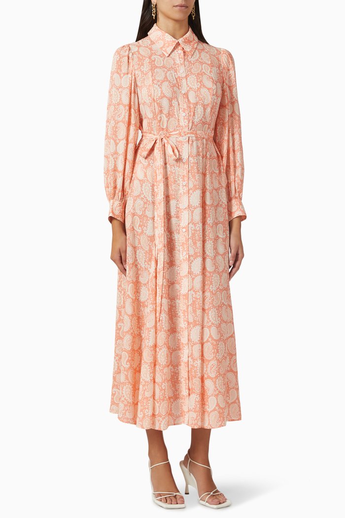 

Maddison Midi Dress in Viscose, Orange