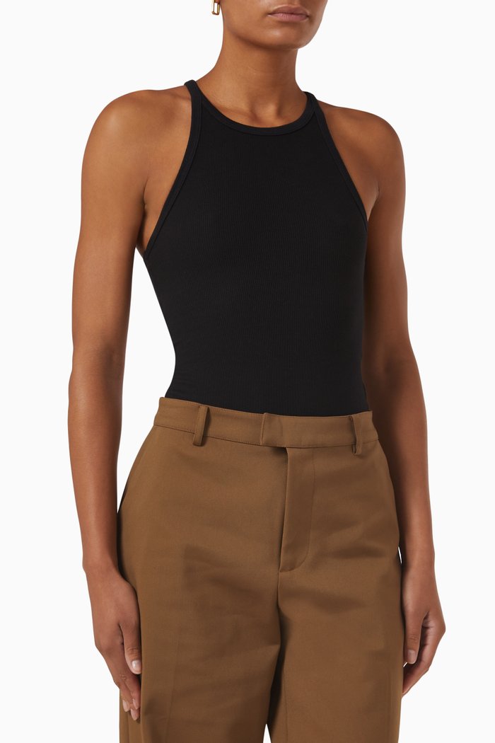 

Racerback Tank Bodysuit, Black