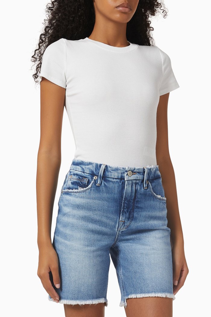 

Ribbed Bodysuit in Organic Cotton, White
